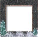 Hand Painted Wooden Frame - Winter Night (image for) Hand Painted Wooden Frame - Winter Night